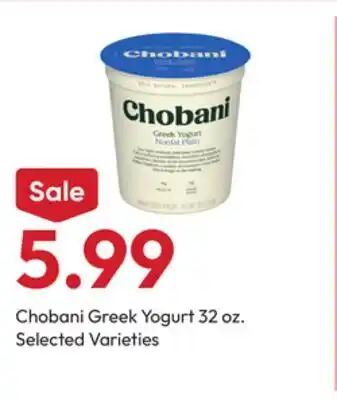 Stater Bros Chobani Greek Yogurt offer