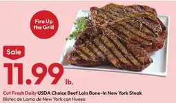 Stater Bros USDA Choice Beef Loin Bone-In New York Steak offer