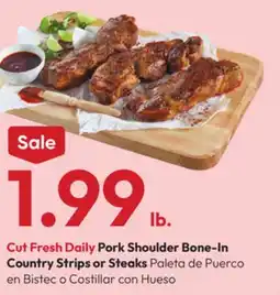 Stater Bros Cut Fresh Daily Pork Shoulder Bone-In Country Strips or Steaks offer