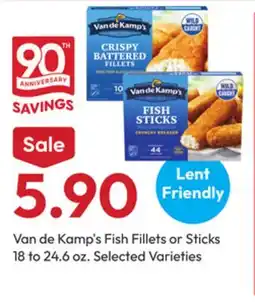 Stater Bros Van de Kamp's Fish Fillets or Sticks offer