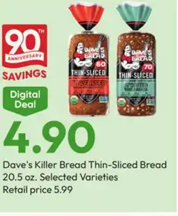 Stater Bros Dave's Killer Bread Thin-Sliced Bread offer
