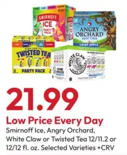 Stater Bros Smirnoff Ice, Angry Orchard, White Claw or Twisted Tea offer