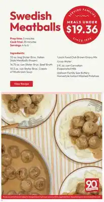 Stater Bros Recipe - Swedish Meatballs : View Recipe offer