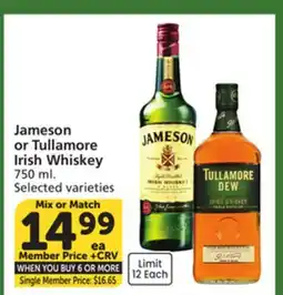 Albertsons Jameson or Tullamore Irish Whiskey offer