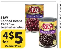 Albertsons S&W Canned Beans offer