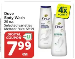 Albertsons Dove Body Wash offer