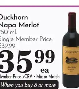 Pavilions Duckhorn Napa Merlot offer