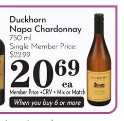 Pavilions Duckhorn Napa Chardonnay offer
