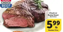 Vons Chuck or Rump Roast offer