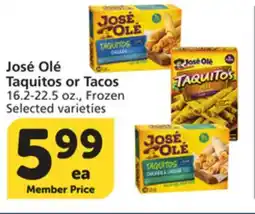 Vons José Olé Taquitos or Tacos offer
