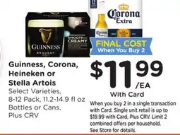 Ralphs Guinness, Corona, Heineken or Stella Artois offer