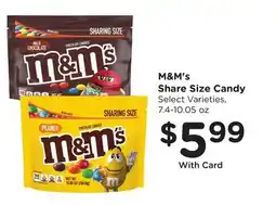Ralphs M&M's Share Size Candy offer