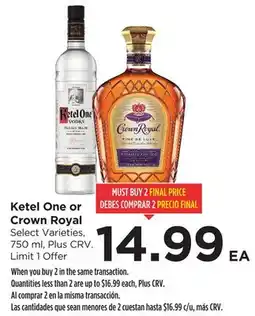 Food 4 Less Ketel One or Crown Royal offer