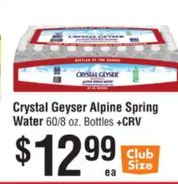 Smart & Final Crystal Geyser Alpine Spring Water offer