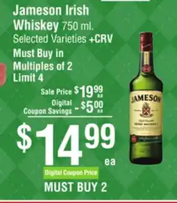 Smart & Final Jameson Irish Whiskey offer