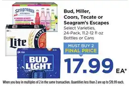 Food 4 Less Bud, Miller, Coors, Tecate or Seagram's Escapes offer