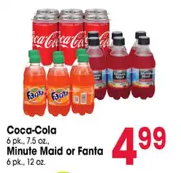 Jewel-Osco Coca-Cola 6 pk., 7.5 oz., Minute Maid or Fanta 6 pk., 12 oz offer