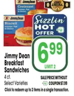 Jewel-Osco Jimmy Dean Breakfast Sandwiches offer