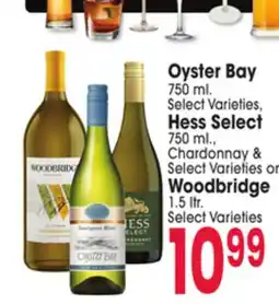 Jewel-Osco Oyster Bay 750 ml., Hess Select 750 ml., Chardonnay or Woodbridge 1.5 ltr offer