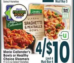 Jewel-Osco Marie Callender's Bowls or Healthy Choice Steamers offer