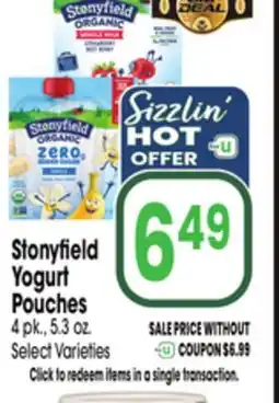 Jewel-Osco Stonyfield Yogurt Pouches offer