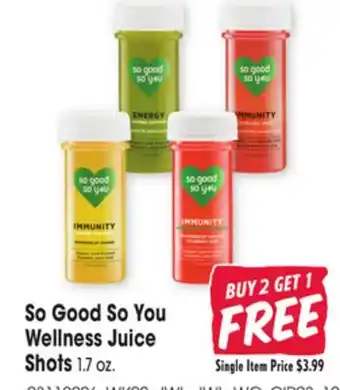 Jewel-Osco So Good So You Wellness Juice Shots offer