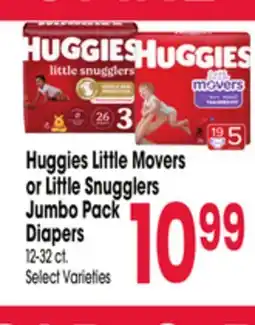 Jewel-Osco Huggies Little Movers or Little Snugglers Jumbo Pack Diapers offer