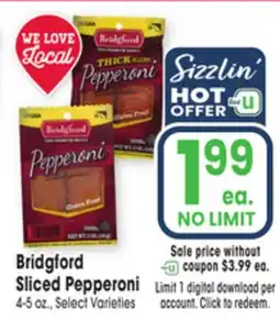 Jewel-Osco Bridgford Sliced Pepperoni offer