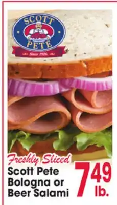 Jewel-Osco Scott Pete Bologna or Beer Salami offer