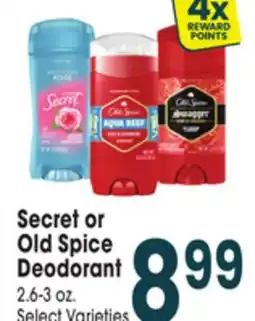 Jewel-Osco Secret or Old Spice Deodorant offer