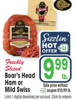 Jewel-Osco Boar's Head Ham or Mild Swiss offer
