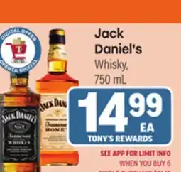 Tony’s Fresh Market Jack Daniel's Whisky offer