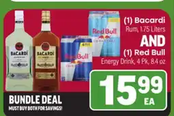 Tony’s Fresh Market (1) Bacardi Rum, 1.75 Liters AND (1) Red Bull Energy Drink, 4Pk, 8.4oz offer