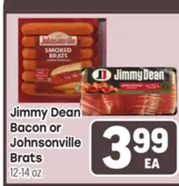 Tony’s Fresh Market Jimmy Dean Bacon or Johnsonville Brats offer