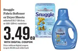 Mariano's Snuggle Fabric Softener or Dryer Sheets offer