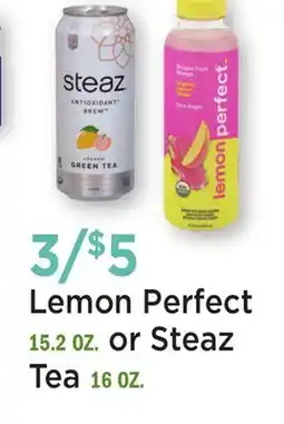 Heinen's Lemon Perfect 15.2 OZ. or Steaz Tea 16 OZ offer