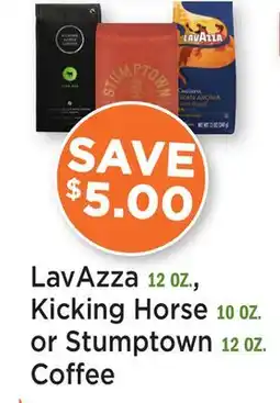 Heinen's LavAzza 12 OZ., Kicking Horse 10 OZ. or Stumptown 12 OZ. Coffee offer