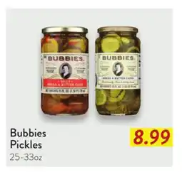Fresh Thyme Bubbies Pickles offer