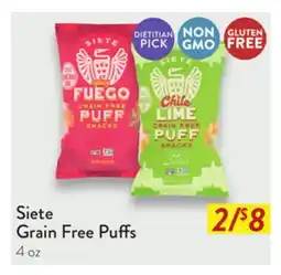 Fresh Thyme Siete Grain Free Puffs offer