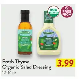 Fresh Thyme Fresh Thyme Organic Salad Dressing offer