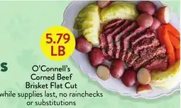 Fresh Thyme O'Connell's Corned Beef Brisket Flat Cut offer