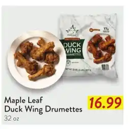 Fresh Thyme Maple Leaf Duck Wing Drumettes offer