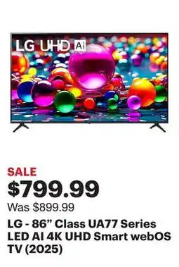 Best Buy LG - 86 Class UA77 Series LED AI 4K UHD Smart webOS TV (2025) offer