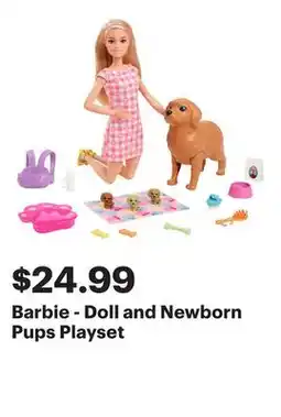 Best Buy Barbie - Doll and Newborn Pups Playset offer