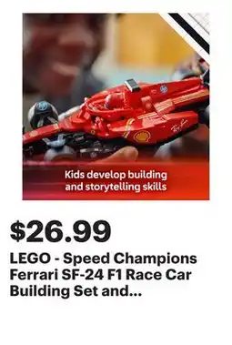 Best Buy LEGO - Speed Champions Ferrari SF-24 F1 Race Car Building Set and Toy Driver 77242 offer