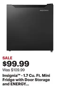 Best Buy Insignia - 1.7 Cu. Ft. Mini Fridge with Door Storage and ENERGY STAR Certification - Black offer