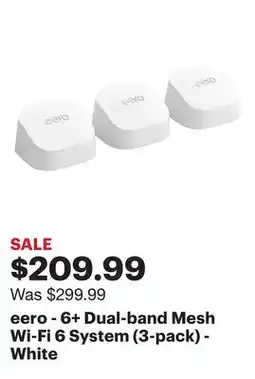 Best Buy eero - 6+ Dual-band Mesh Wi-Fi 6 System (3-pack) - White offer