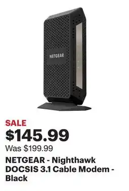 Best Buy NETGEAR - Nighthawk DOCSIS 3.1 Cable Modem - Black offer