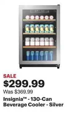 Best Buy Insignia - 130-Can Beverage Cooler - Silver offer
