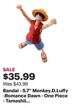 Best Buy Bandai - 5.7 Monkey.D.Luffy -Romance Dawn - One Piece - Tamashii Nations S.H.Figuarts offer